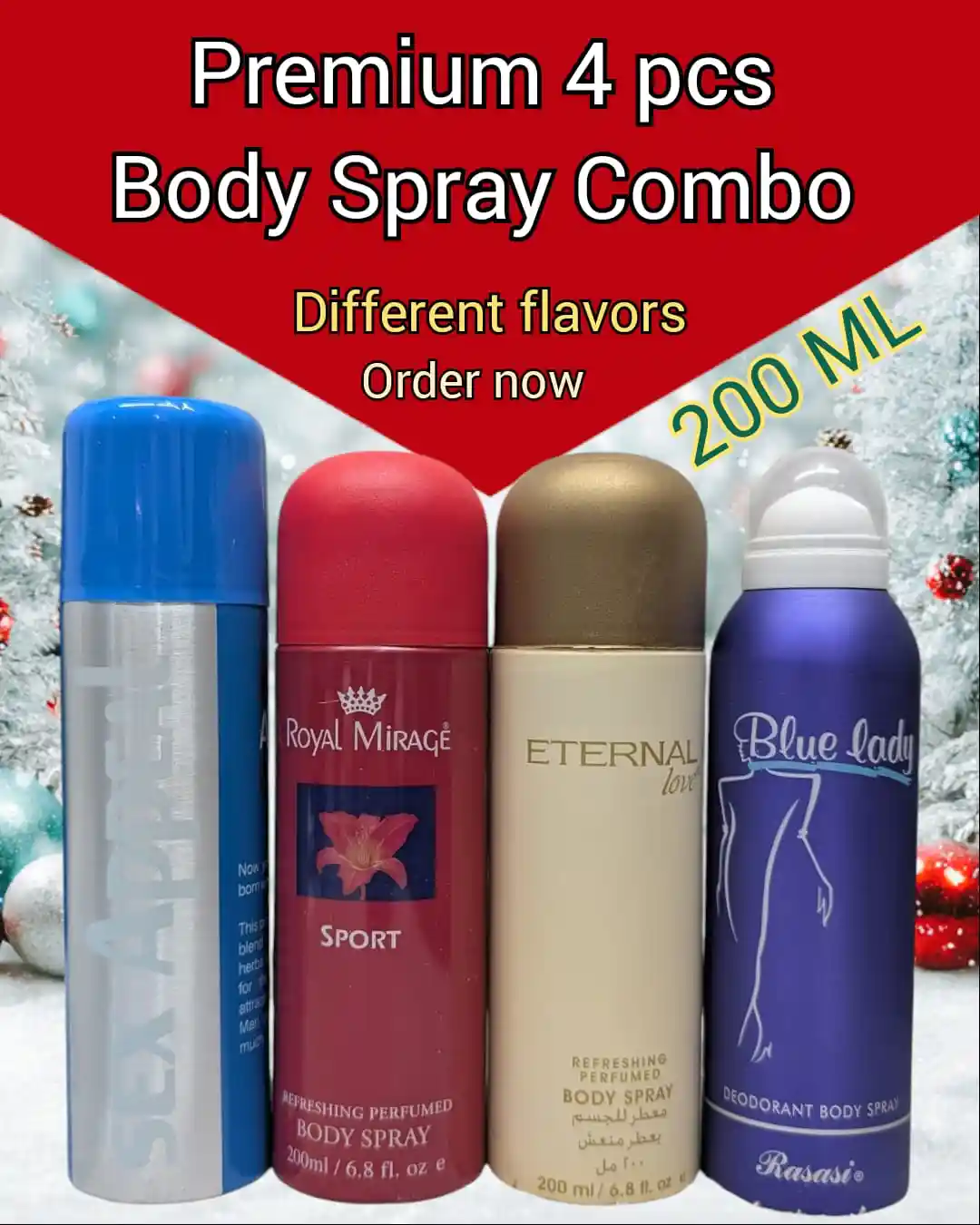Paemium 4pcs Body spray