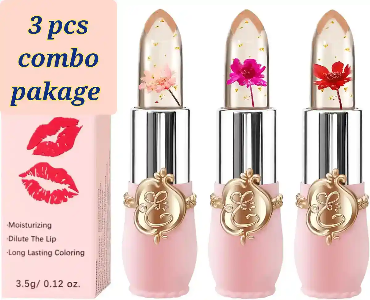 3 pcs combo Emaymei Transparent Jelly Change Lipstick.